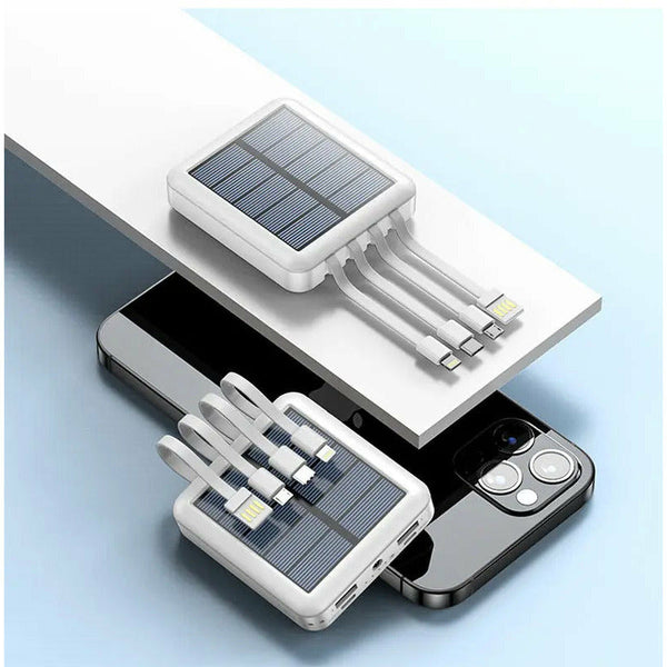 Large-capacity 20000 mAh outdoor mini mobile power bank with its own line solar power sharing four-wire power bank-2