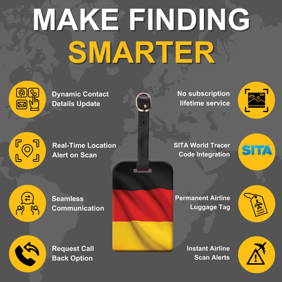 Smart Bag Security Tag - Germany Flag [Pack 2]-3