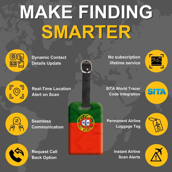 Smart Bag Security Tag -  Portugal Flag [Pack 2]-3